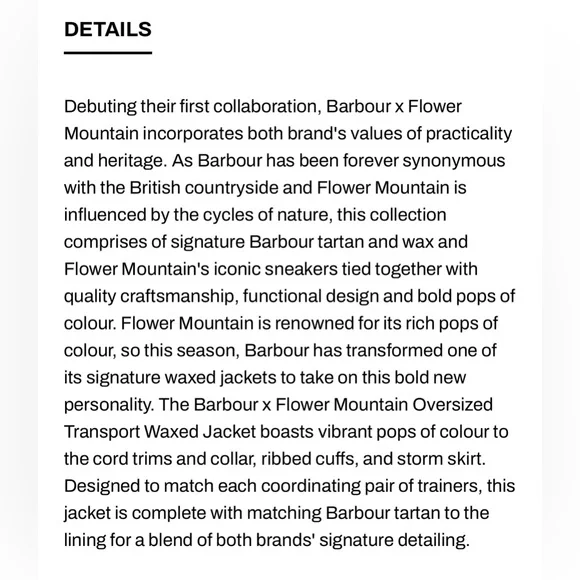 NWT BARBOUR X FLOWER MOUNTAIN Jacket in Dark grey - Picture 6 of 14